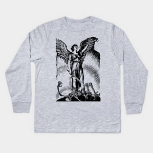 Vintage Archangel Angel Revelations illustration Kids Long Sleeve T-Shirt